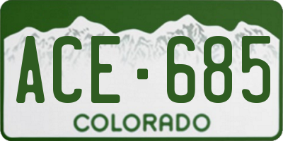 CO license plate ACE685