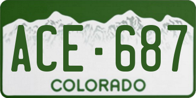 CO license plate ACE687