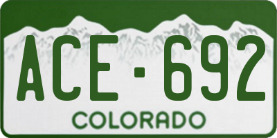 CO license plate ACE692