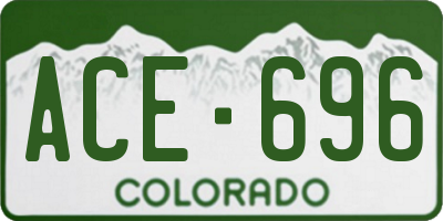 CO license plate ACE696