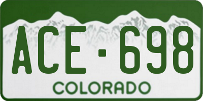 CO license plate ACE698