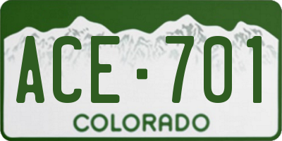 CO license plate ACE701