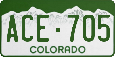 CO license plate ACE705