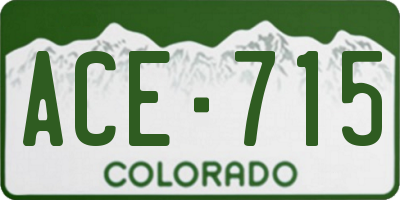 CO license plate ACE715