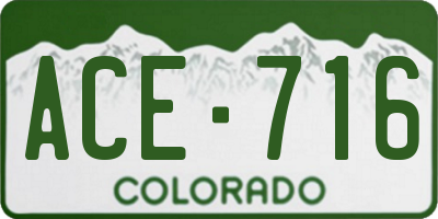 CO license plate ACE716