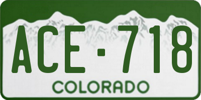 CO license plate ACE718