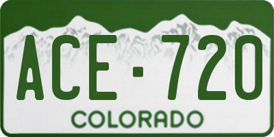 CO license plate ACE720