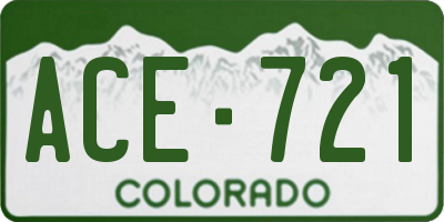 CO license plate ACE721