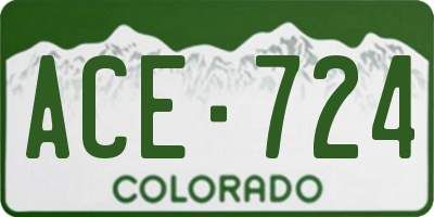 CO license plate ACE724