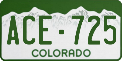 CO license plate ACE725