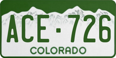 CO license plate ACE726