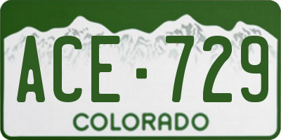 CO license plate ACE729
