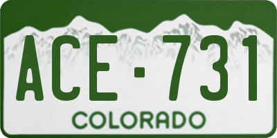 CO license plate ACE731