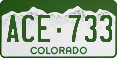 CO license plate ACE733