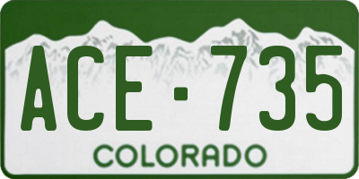CO license plate ACE735