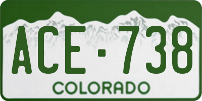 CO license plate ACE738