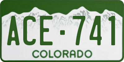 CO license plate ACE741