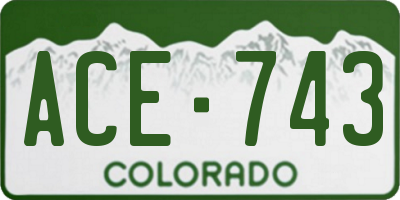 CO license plate ACE743