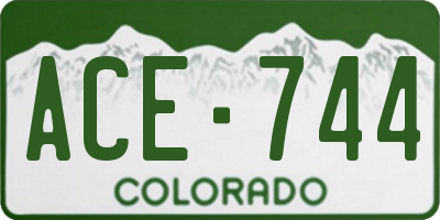 CO license plate ACE744