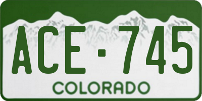 CO license plate ACE745