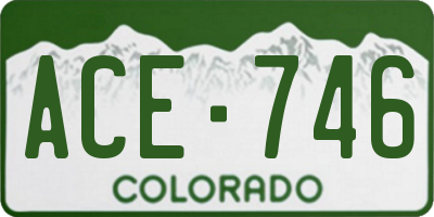 CO license plate ACE746