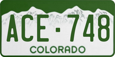CO license plate ACE748