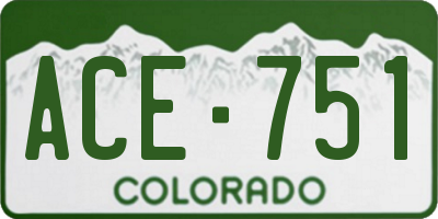 CO license plate ACE751