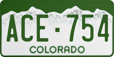 CO license plate ACE754