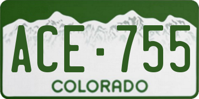 CO license plate ACE755