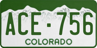 CO license plate ACE756