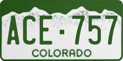 CO license plate ACE757