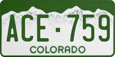 CO license plate ACE759