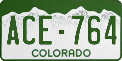 CO license plate ACE764