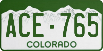 CO license plate ACE765