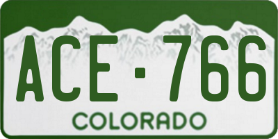 CO license plate ACE766