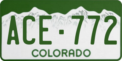 CO license plate ACE772