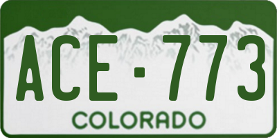CO license plate ACE773
