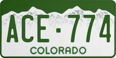 CO license plate ACE774