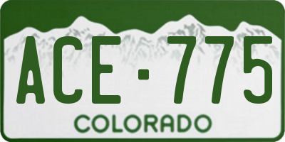 CO license plate ACE775