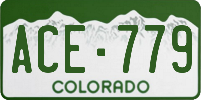 CO license plate ACE779