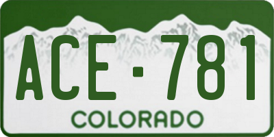 CO license plate ACE781