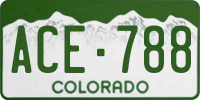 CO license plate ACE788