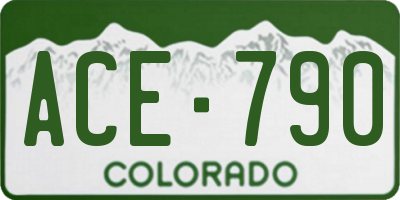 CO license plate ACE790