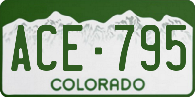 CO license plate ACE795