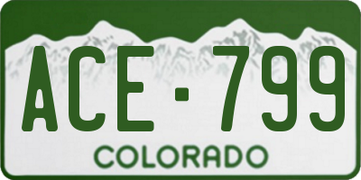 CO license plate ACE799
