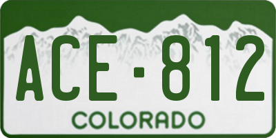 CO license plate ACE812