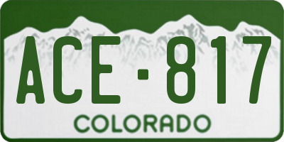 CO license plate ACE817