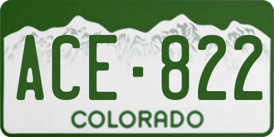 CO license plate ACE822