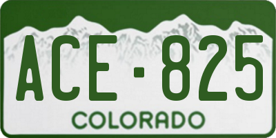 CO license plate ACE825