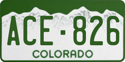 CO license plate ACE826